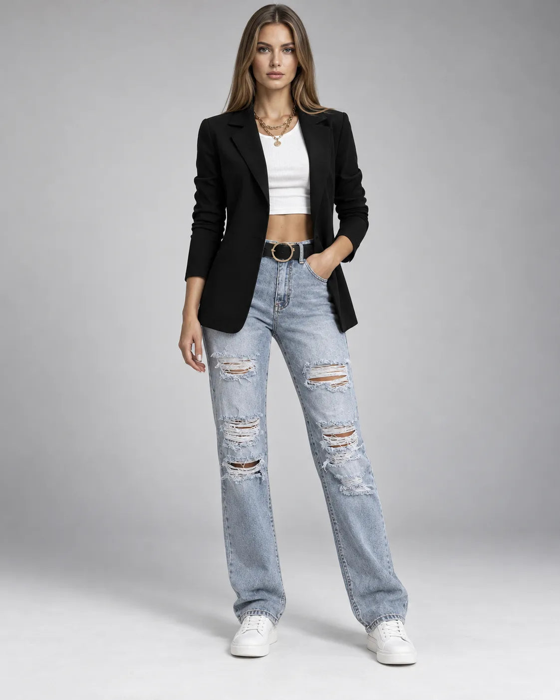 Blazer femme élégant Élise – Noir