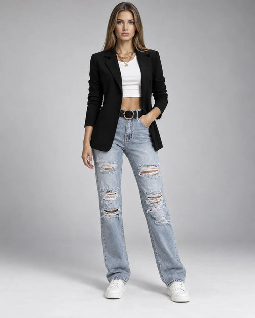 Blazer femme élégant Élise – Noir
