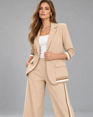 Tailleur veste et pantalon Sofia – Beige