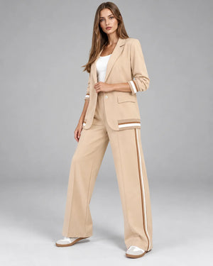 Tailleur veste et pantalon Sofia – Beige