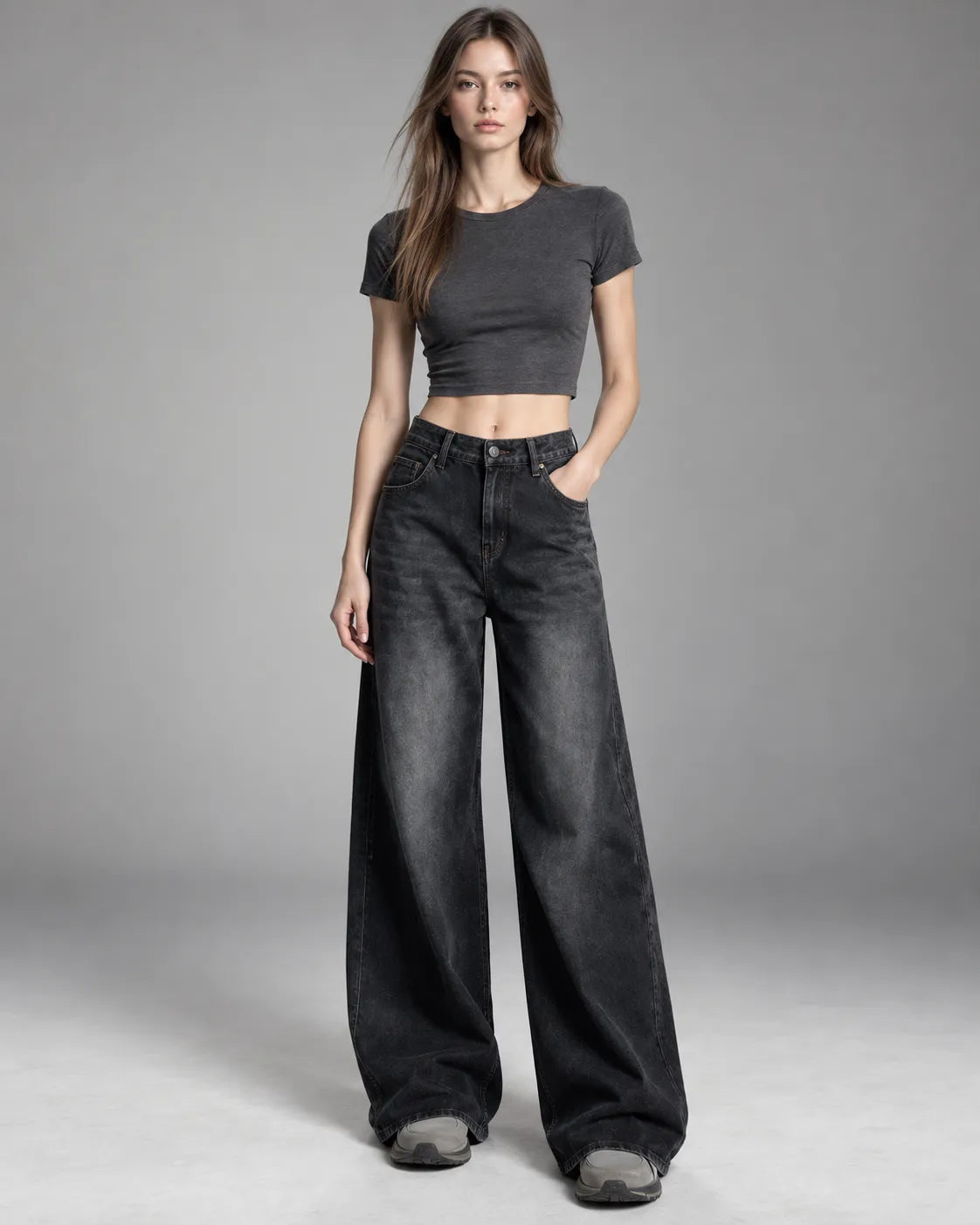 Jean large Margaux – Gris anthracite