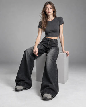 Jean large Margaux – Gris anthracite