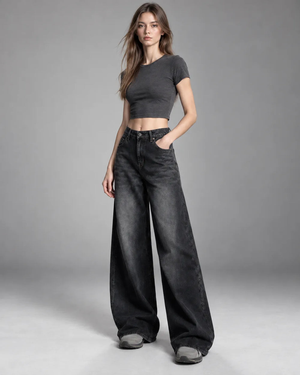 Jean large Margaux – Gris anthracite