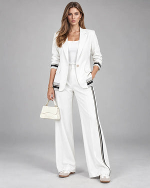 Tailleur veste et pantalon Sofia – Blanc