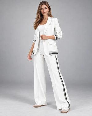 Tailleur veste et pantalon Sofia – Blanc
