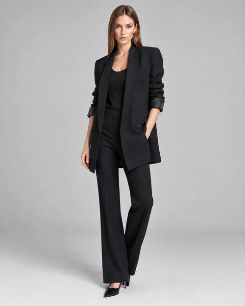 Blazer long asymétrique Céleste – Noir