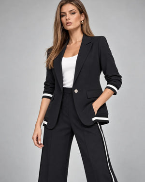 Tailleur veste et pantalon Sofia – Noir
