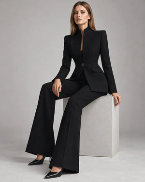 Tailleur col montant Charlotte – Noir