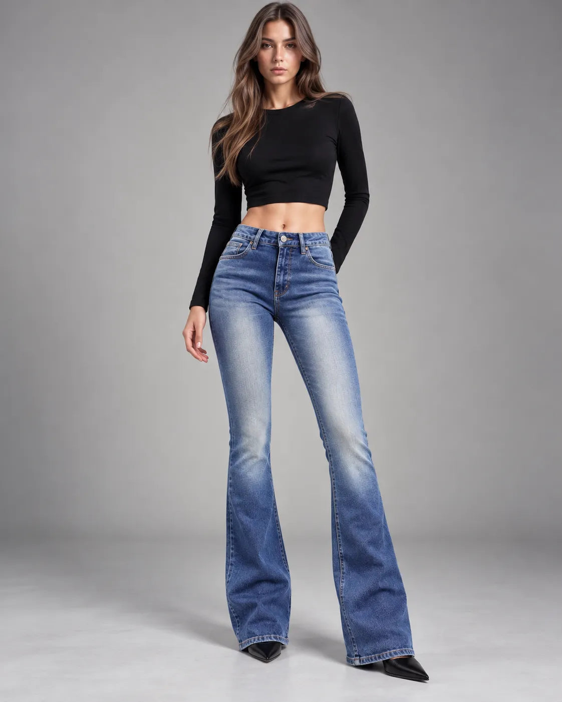 Jean flare Chloé – Bleu marine