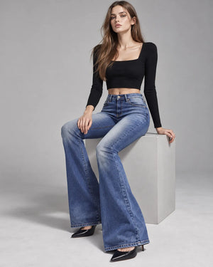 Jean flare Chloé – Bleu marine