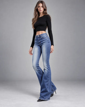 Jean flare Chloé – Bleu marine