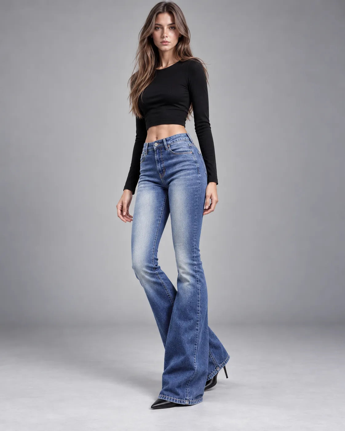Jean flare Chloé – Bleu marine