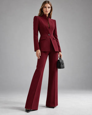 Tailleur col montant Charlotte – Bordeaux