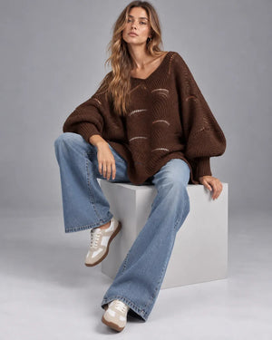 Pull oversize en maille ajourée Léonie – doublon