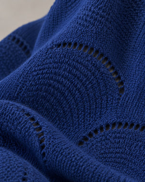 Pull oversize en maille ajourée Léonie – Bleu roi