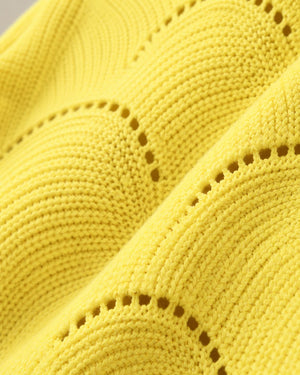 Pull oversize en maille ajourée Léonie – Jaune